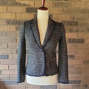 Banana Republic blue/green tweed blazer, size 0 petite